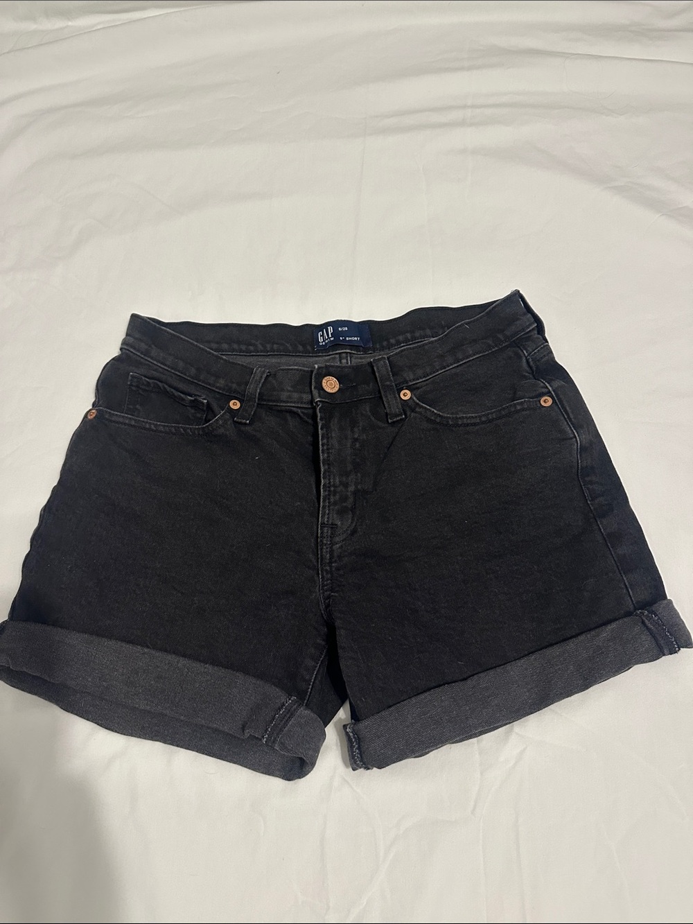 GAP Black Rolled Cuff Denim Women's Shorts